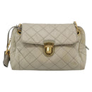 PRADA Chain Shoulder Bag Nylon Beige Gold Auth bs36530-2