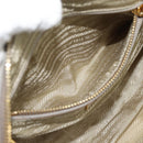 PRADA Chain Shoulder Bag Nylon Beige Gold Auth bs36530-25