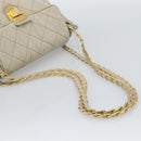 PRADA Chain Shoulder Bag Nylon Beige Gold Auth bs36530-7