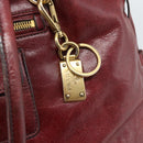 PRADA Hand Bag Leather Red Gold Auth bs36531-10