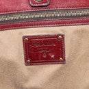 PRADA Hand Bag Leather Red Gold Auth bs36531-19