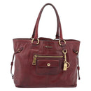 PRADA Hand Bag Leather Red Gold Auth bs36531-13