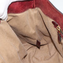 PRADA Hand Bag Leather Red Gold Auth bs36531-21