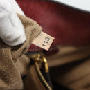 PRADA Hand Bag Leather Red Gold Auth bs36531-12