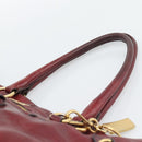 PRADA Hand Bag Leather Red Gold Auth bs36531-8