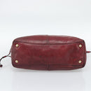 PRADA Hand Bag Leather Red Gold Auth bs36531-5