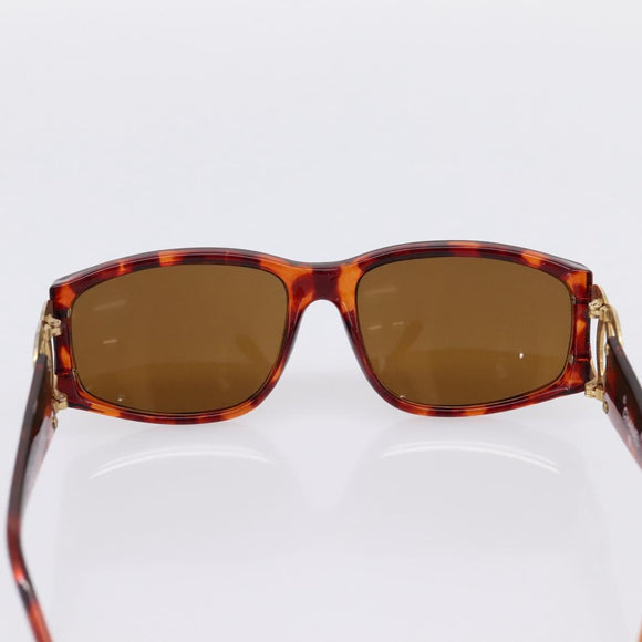 CHANEL Sunglasses Plastic Brown Gold Tone CC Auth bs36532
