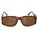 CHANEL Sunglasses Plastic Brown Gold Tone CC Auth bs36532-2
