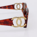 CHANEL Sunglasses Plastic Brown Gold Tone CC Auth bs36532-5