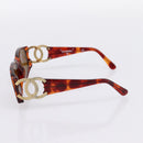 CHANEL Sunglasses Plastic Brown Gold Tone CC Auth bs36532-6