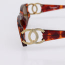 CHANEL Sunglasses Plastic Brown Gold Tone CC Auth bs36532-7
