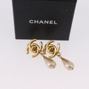 CHANEL Earring Metal Gold Tone CC Auth bs36535V-12