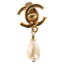 CHANEL Earring Metal Gold Tone CC Auth bs36535V-2