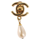 CHANEL Earring Metal Gold Tone CC Auth bs36535V-7
