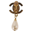 CHANEL Earring Metal Gold Tone CC Auth bs36535V-8