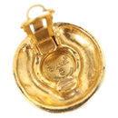 CHANEL Earring Metal Gold Tone White CC Auth bs36536-9