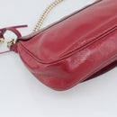 GUCCI Soho Chain Shoulder Bag Patent Leather Pink Gold 336752 Auth bs36537-13