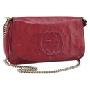 GUCCI Soho Chain Shoulder Bag Patent Leather Pink Gold 336752 Auth bs36537-1