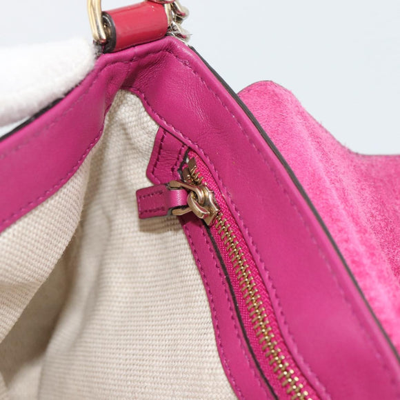 GUCCI Soho Chain Shoulder Bag Patent Leather Pink Gold 336752 Auth bs36537