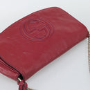 GUCCI Soho Chain Shoulder Bag Patent Leather Pink Gold 336752 Auth bs36537-6