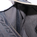 FENDI Zucchino Canvas Shoulder Bag Black Gold Auth bs36538-20