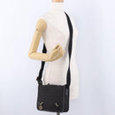 FENDI Zucchino Canvas Shoulder Bag Black Gold Auth bs36538-21