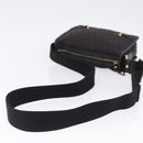 FENDI Zucchino Canvas Shoulder Bag Black Gold Auth bs36538-7