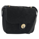 FENDI Shoulder Bag Suede Black Gold Auth bs36539-1