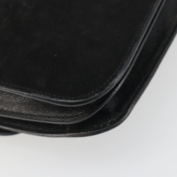 FENDI Shoulder Bag Suede Black Gold Auth bs36539