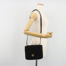 FENDI Shoulder Bag Suede Black Gold Auth bs36539-24