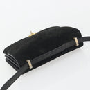 FENDI Shoulder Bag Suede Black Gold Auth bs36539-6