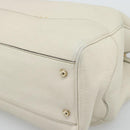 GUCCI Bamboo Hand Bag Leather White Gold 282317 Auth bs36540-9