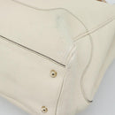 GUCCI Bamboo Hand Bag Leather White Gold 282317 Auth bs36540-15
