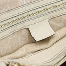 GUCCI Bamboo Hand Bag Leather White Gold 282317 Auth bs36540-10