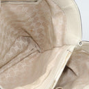 GUCCI Bamboo Hand Bag Leather White Gold 282317 Auth bs36540-17