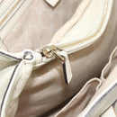 GUCCI Bamboo Hand Bag Leather White Gold 282317 Auth bs36540-20