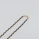 CHANEL Perfume Necklace Metal Gold Tone Black CC Auth bs36541-12