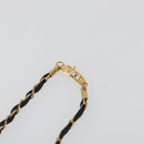 CHANEL Perfume Necklace Metal Gold Tone Black CC Auth bs36541-7