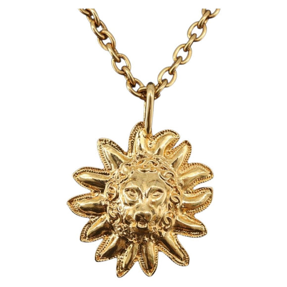CHANEL Necklace Metal Gold Tone CC Auth bs36542V