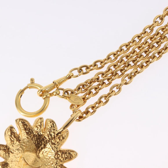 CHANEL Necklace Metal Gold Tone CC Auth bs36542V