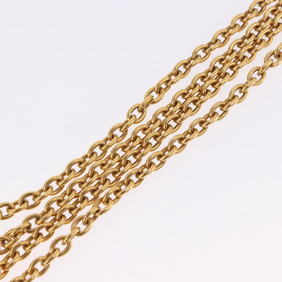CHANEL Necklace Metal Gold Tone CC Auth bs36542V