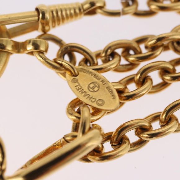 CHANEL Necklace Metal Gold Tone CC Auth bs36542V