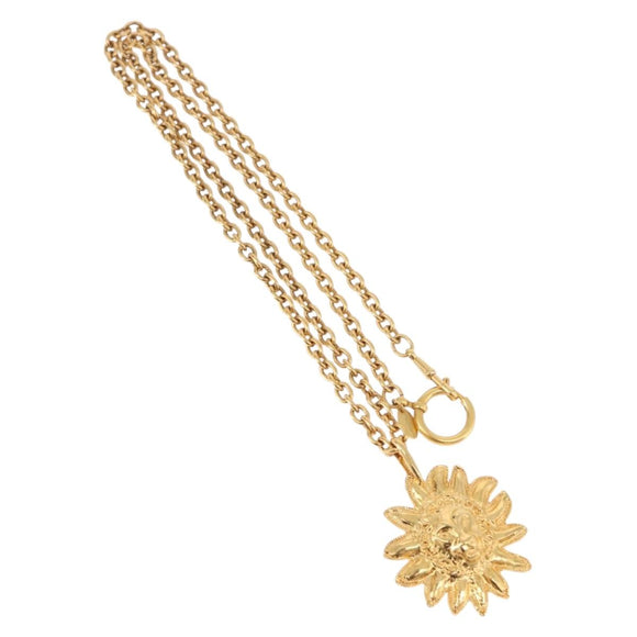 CHANEL Necklace Metal Gold Tone CC Auth bs36542V
