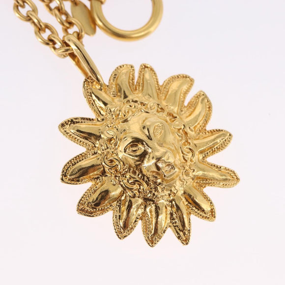 CHANEL Necklace Metal Gold Tone CC Auth bs36542V