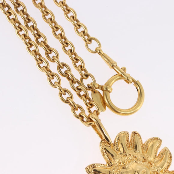 CHANEL Necklace Metal Gold Tone CC Auth bs36542V
