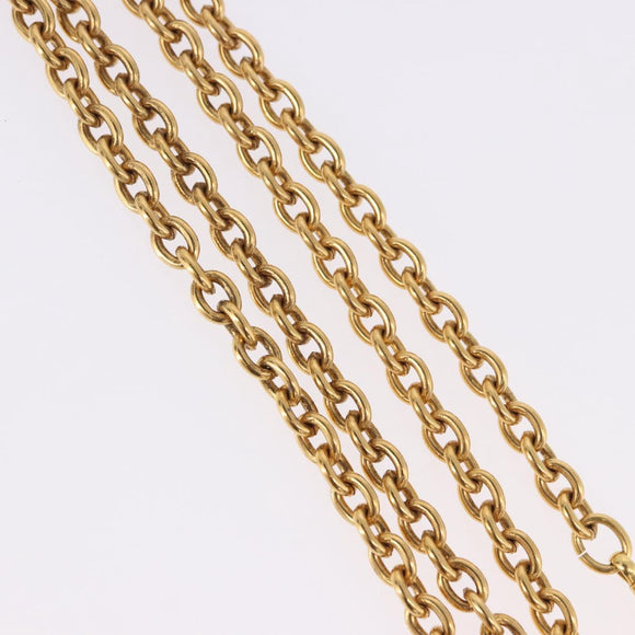 CHANEL Necklace Metal Gold Tone CC Auth bs36542V