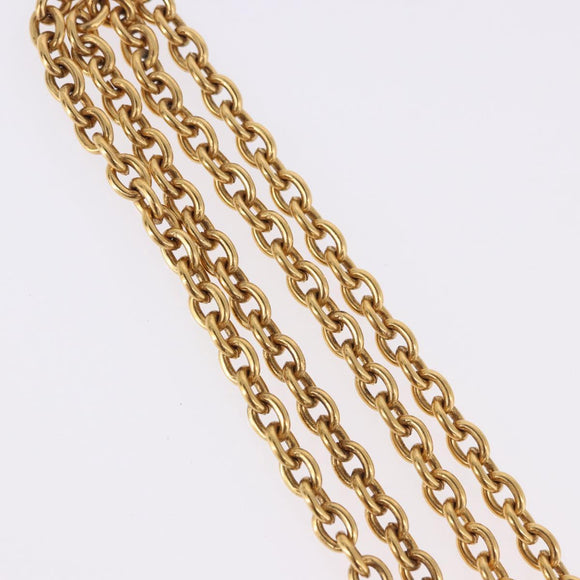 CHANEL Necklace Metal Gold Tone CC Auth bs36542V