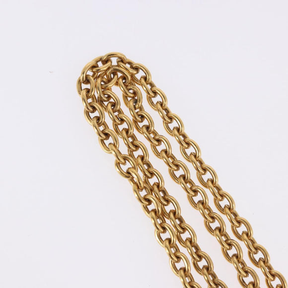 CHANEL Necklace Metal Gold Tone CC Auth bs36542V