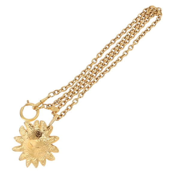 CHANEL Necklace Metal Gold Tone CC Auth bs36542V