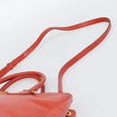 PRADA Hand Bag Safiano Leather 2way Orange Gold Auth bs36543-10